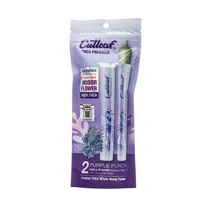 Cutleaf | Purple Punch Indica THC-A Prerolls - 2g / 2 Count