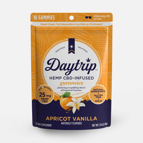 Daytrip | Apricot Vanilla Hemp CBD Infused Gummies - 250mg / 10 Count