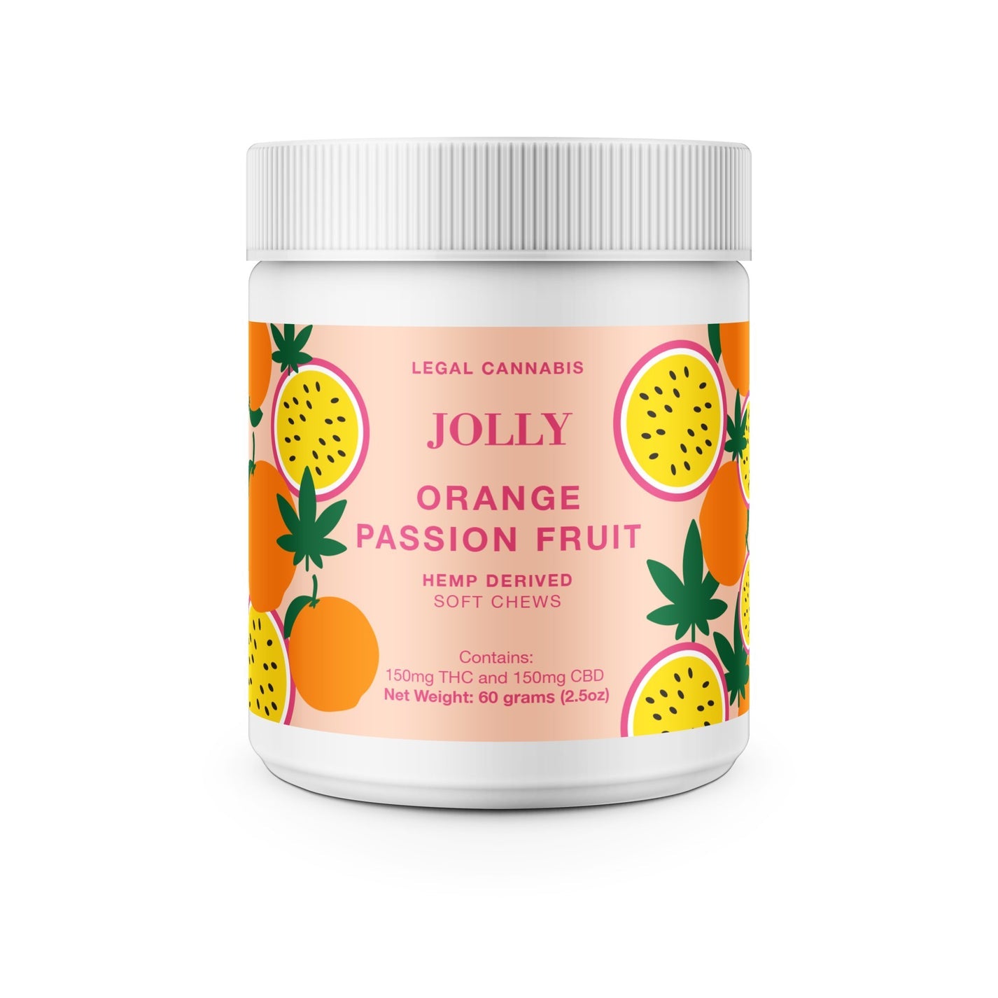 Jolly | Orange Passion Fruit Hemp Derived D9 Soft Chews - 150mg / 10 Count