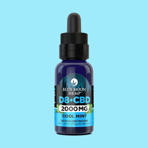 Blue Moon Hemp | Cool Mint Delta 8 & CBD Tincture - 2000mg / 30ml