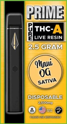 Prime | Pure THC-A Live Resin Disposable 2.5g - Sativa Maui OG