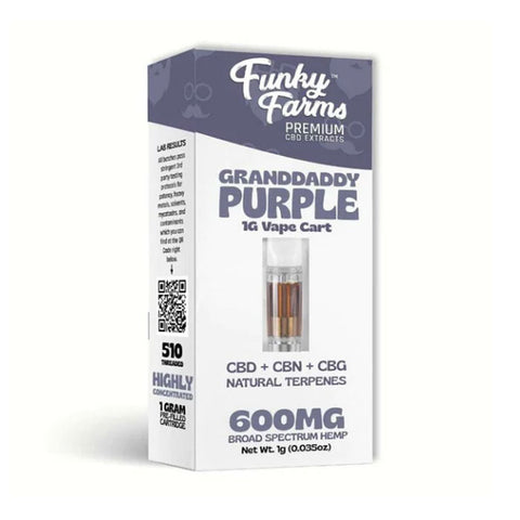 Funky Farms | Grandaddy Purple CBD + CBN + CBG Vape Cartridge - 600mg