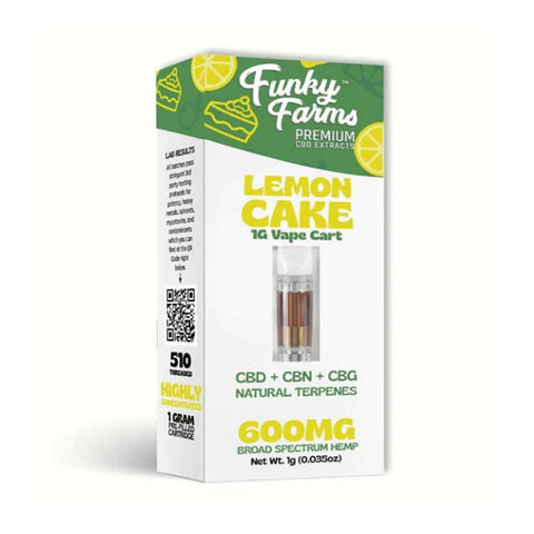 Funky Farms | Lemon Cake CBD + CBN + CBG Vape Cartridge - 600mg