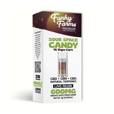 Funky Farms | Sour Space Candy CBD + CBN + CBG Vape Cartridge - 600mg