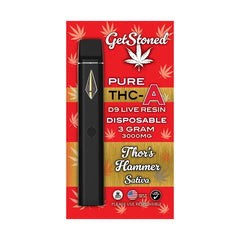 Get Stoned | Pure THC-A Delta 9 Vape 3 grams - 3000mg Thor's Hammer Sativa