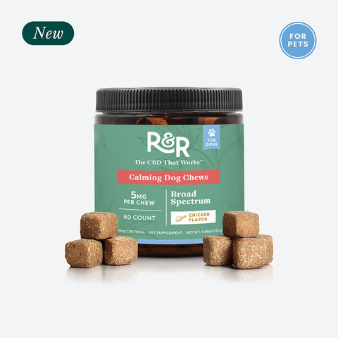 R&R Medicinals | Chicken Flavor Full Spectrum CBD Calming Dog Chews - 300mg/60 Count