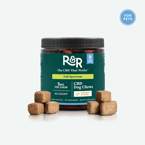 R&R Medicinals | Chicken Flavor Full Spectrum CBD Dog Chews - 300mg/60 Count