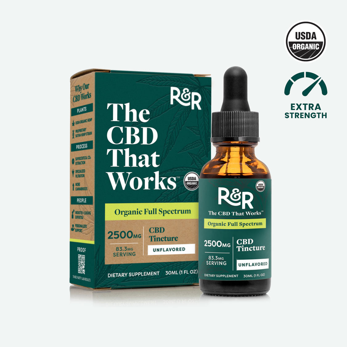 R&R Medicinals | Unflavored Full Spectrum CBD Tincture - 2500mg / 30ml