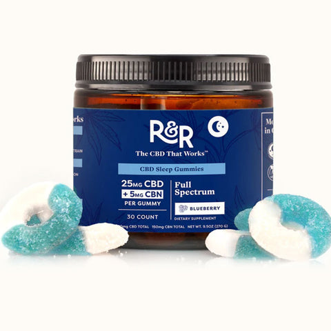 R&R Medicinals | CBD + CBN Sleep Gummies - 750mg CBD + 150mg CBD / 30 Count