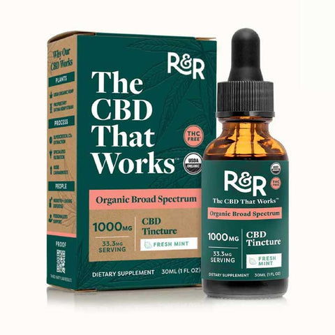 R&R Medicinals | Fresh Mint Broad Spectrum CBD Tincture - 1000mg / 30ml