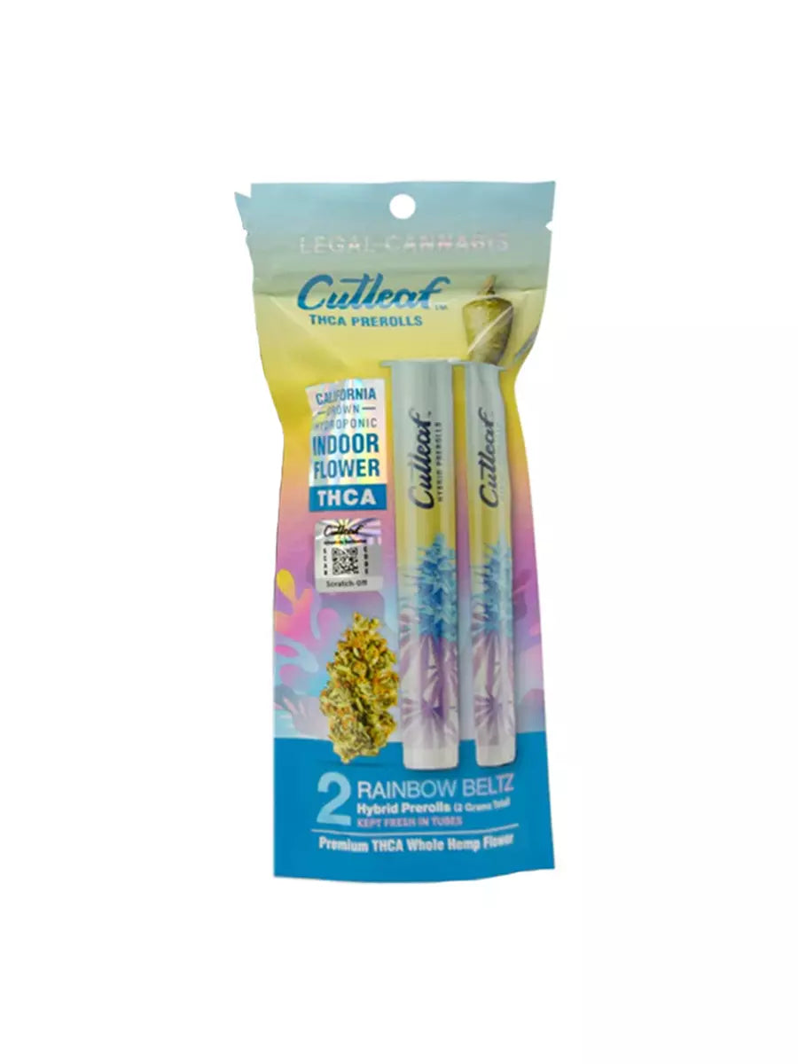 Cutleaf | Rainbow Beltz Hybrid THC-A Prerolls - 2g / 2 Count