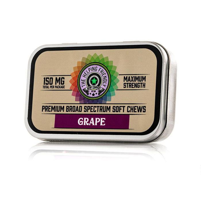 The Helping Friendly Hemp Company | Broad Spectrum CBD Grape Soft Chews - 150mg / 3 Count