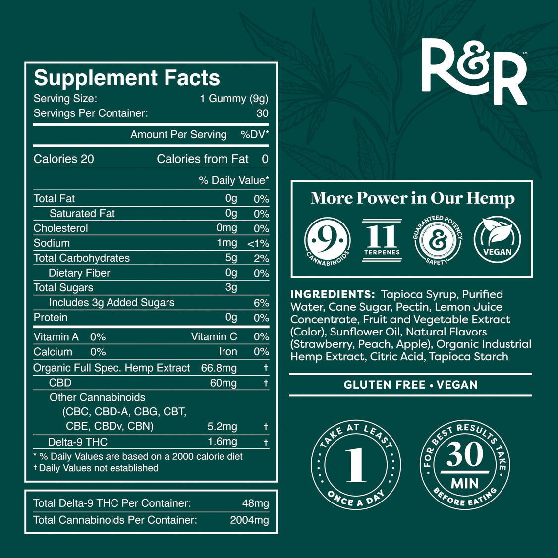 R&R Medicinals | Full Spectrum CBD Gummies - 1800mg CBD / 30 Count