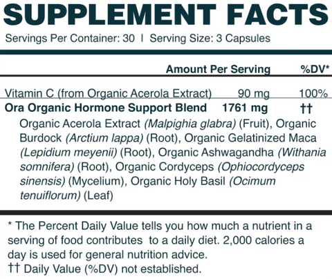 Ora | Hormonious - Hormonal Balance and Support, 90 Capsules (30 Servings)