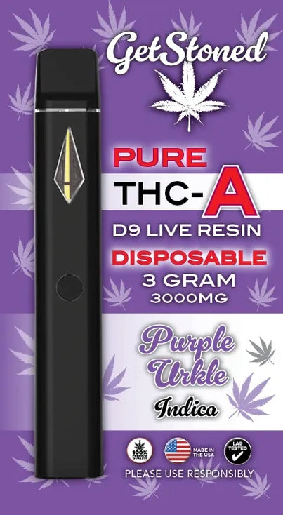 Get Stoned | Pure THC-A Delta 9 Vape 3 grams - 3000mg Purple Urkle Hybrid